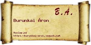 Burunkai Áron névjegykártya